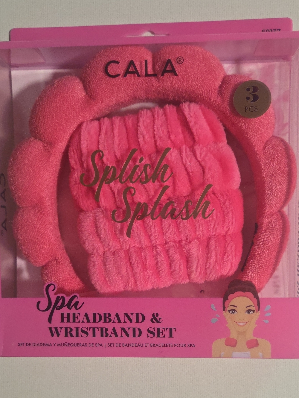 CALA Spa Headband & Wristband Set - Pink